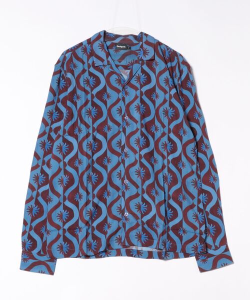 Desigual(デシグアル)の「ジオメトリックプリント長袖シャツ ブラックブルー(シャツ/ブラウス・メンズ・ブルー・M/L/S/XL)」の7枚目の写真