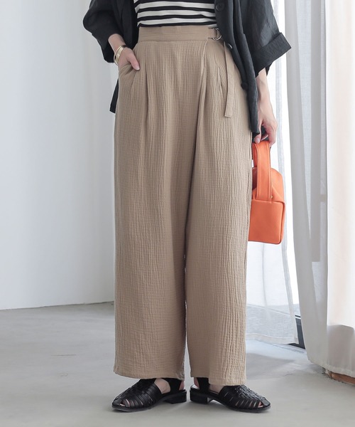 n'OrLABEL（ノアールレーベル）の「『楊柳ダブルガーゼラップパンツ』（その他パンツ・レディース・イエロー/ベージュ/ネイビー・1/2）」の12枚目の写真