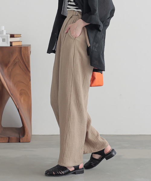 n'OrLABEL（ノアールレーベル）の「『楊柳ダブルガーゼラップパンツ』（その他パンツ・レディース・イエロー/ベージュ/ネイビー・1/2）」の13枚目の写真