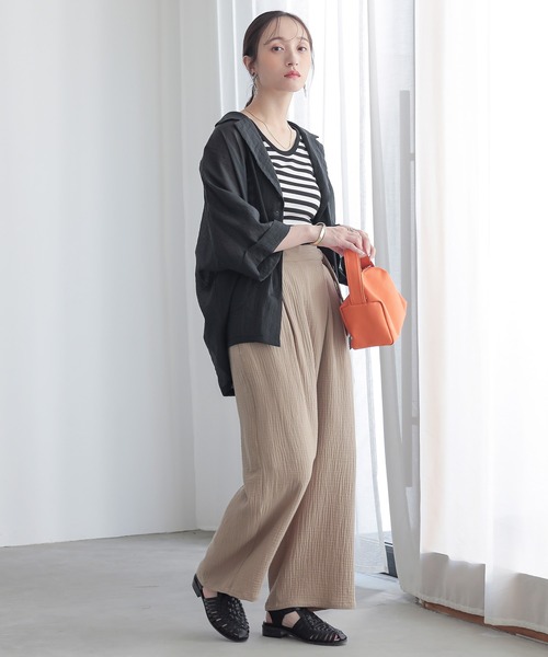 n'OrLABEL（ノアールレーベル）の「『楊柳ダブルガーゼラップパンツ』（その他パンツ・レディース・イエロー/ベージュ/ネイビー・1/2）」の16枚目の写真