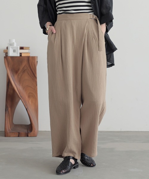 n'OrLABEL（ノアールレーベル）の「『楊柳ダブルガーゼラップパンツ』（その他パンツ・レディース・イエロー/ベージュ/ネイビー・1/2）」の15枚目の写真