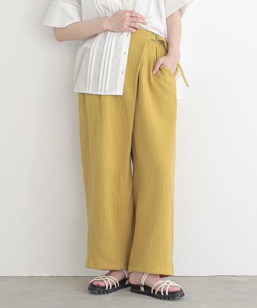 n'OrLABEL（ノアールレーベル）の「『楊柳ダブルガーゼラップパンツ』（その他パンツ・レディース・イエロー/ベージュ/ネイビー・1/2）」の9枚目の写真