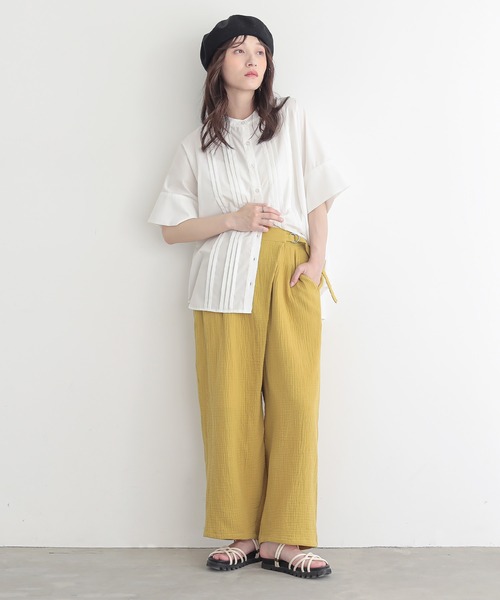 n'OrLABEL（ノアールレーベル）の「『楊柳ダブルガーゼラップパンツ』（その他パンツ・レディース・イエロー/ベージュ/ネイビー・1/2）」の10枚目の写真