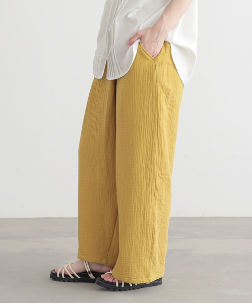 n'OrLABEL（ノアールレーベル）の「『楊柳ダブルガーゼラップパンツ』（その他パンツ・レディース・イエロー/ベージュ/ネイビー・1/2）」の7枚目の写真
