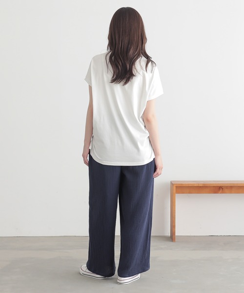 n'OrLABEL（ノアールレーベル）の「『楊柳ダブルガーゼラップパンツ』（その他パンツ・レディース・イエロー/ベージュ/ネイビー・1/2）」の5枚目の写真