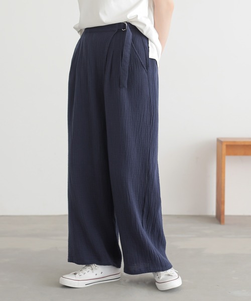 n'OrLABEL（ノアールレーベル）の「『楊柳ダブルガーゼラップパンツ』（その他パンツ・レディース・イエロー/ベージュ/ネイビー・1/2）」の11枚目の写真