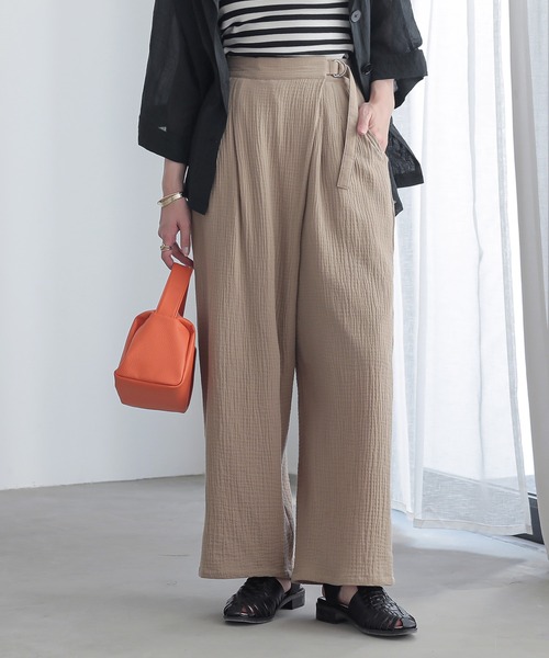 n'OrLABEL（ノアールレーベル）の「『楊柳ダブルガーゼラップパンツ』（その他パンツ・レディース・イエロー/ベージュ/ネイビー・1/2）」の14枚目の写真