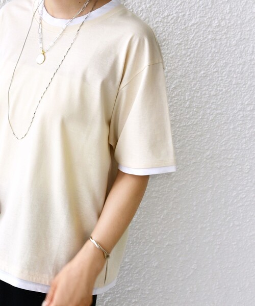 接触冷感〉レイヤード ライク TEE（Tシャツ/カットソー）｜SHIPS