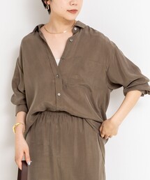 NOLLEY’S | 《セットアップ対応》ウォッシャブルシルキーキュプラドレープシャツ(シャツ/ブラウス)