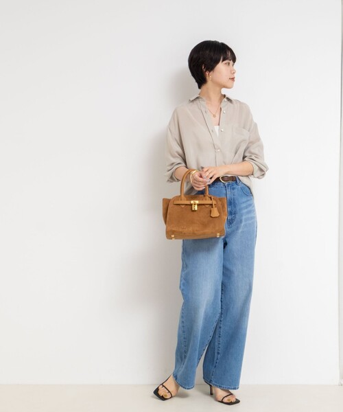 NOLLEY’S（ノーリーズ）の「《セットアップ対応》ウォッシャブルシルキーキュプラドレープシャツ（シャツ/ブラウス・レディース・ベージュ/ブラウン/チャコールグレー・38）」の16枚目の写真