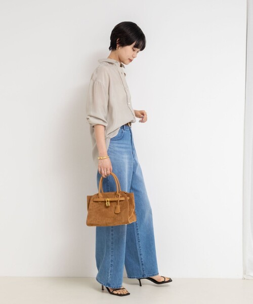 NOLLEY’S（ノーリーズ）の「《セットアップ対応》ウォッシャブルシルキーキュプラドレープシャツ（シャツ/ブラウス・レディース・ベージュ/ブラウン/チャコールグレー・38）」の17枚目の写真