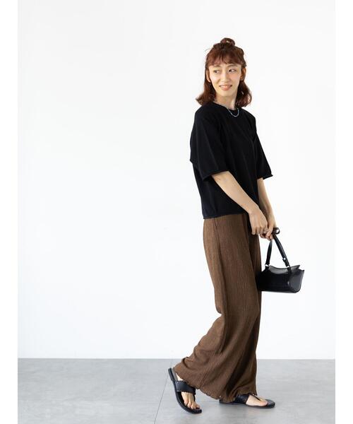 Lugnoncure（ルノンキュール）の「ジャカードイージーパンツ（その他パンツ・レディース・ブラック/ブラウン/グレー・F）」の5枚目の写真