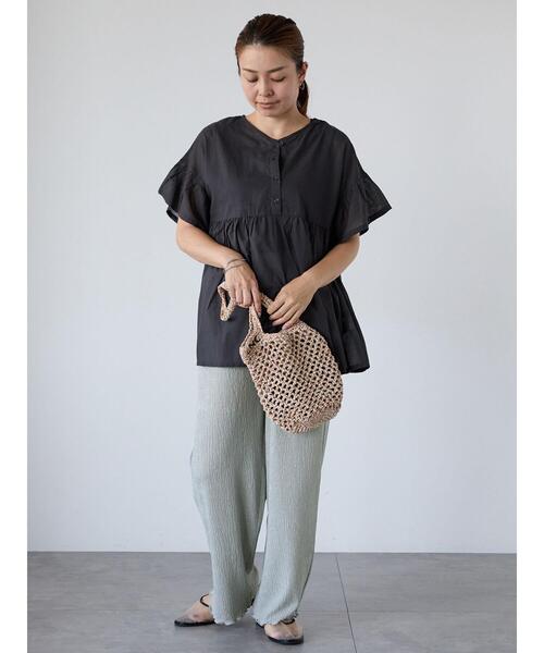 Lugnoncure（ルノンキュール）の「ジャカードイージーパンツ（その他パンツ・レディース・ブラック/ブラウン/グレー・F）」の7枚目の写真