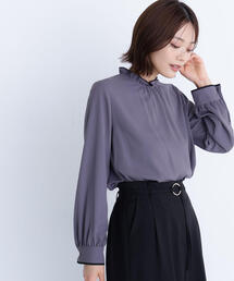 ナチュラルビューティーベーシック　ブルーグレー系ブラウス NATURAL BEAUTY BASIC｜ナチュラルビューティーベーシックの