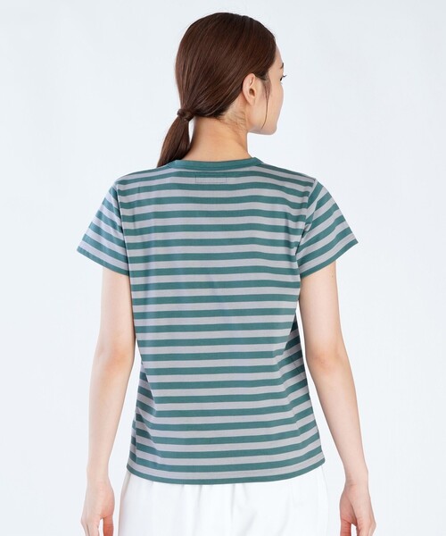 agnes b.（アニエスベー）の「細ボーダー コットン 半袖Tシャツ "Brando"（Tシャツ/カットソー・レディース・ストライプ・2/1/3）」の4枚目の写真