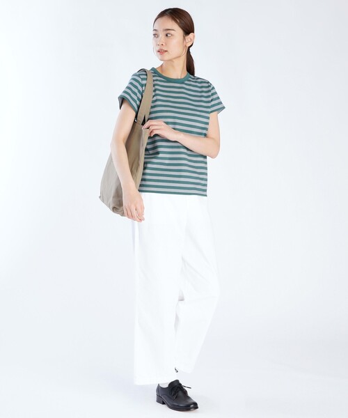 agnes b.（アニエスベー）の「細ボーダー コットン 半袖Tシャツ "Brando"（Tシャツ/カットソー・レディース・ストライプ・2/1/3）」の5枚目の写真
