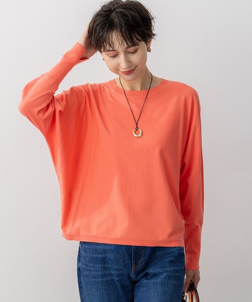 23区(ニジュウサンク)の「【洗える/吊り干しOK】ヴィスコースストレッチ ドルマンスリーブ ニット(ニット/セーター・レディース・オレンジ系/グレー系/ベージュ系/ブラック系/カーキ系/ブルー系・38)」の6枚目の写真