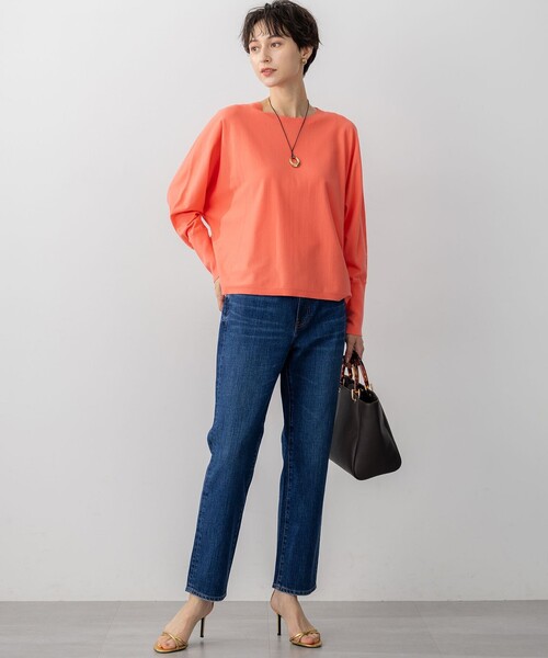 23区(ニジュウサンク)の「【洗える/吊り干しOK】ヴィスコースストレッチ ドルマンスリーブ ニット(ニット/セーター・レディース・オレンジ系/グレー系/ベージュ系/ブラック系/カーキ系/ブルー系・38)」の7枚目の写真