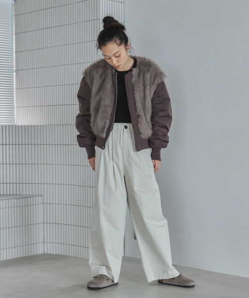 feepur(フェピュール)の「ミックスファードッキングMA-1(MA-1・レディース・ブラック/ブラウン・MEDIUM)」の18枚目の写真