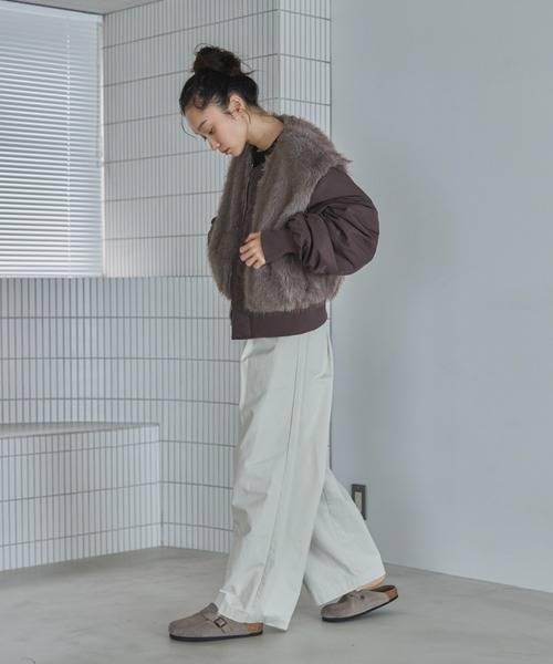 feepur(フェピュール)の「ミックスファードッキングMA-1(MA-1・レディース・ブラック/ブラウン・MEDIUM)」の13枚目の写真