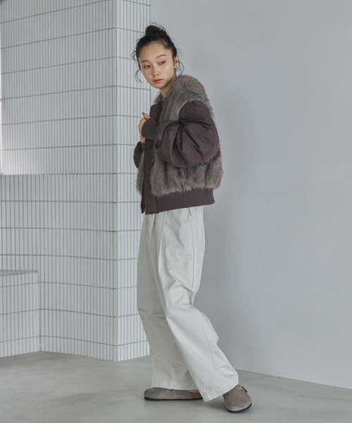 feepur(フェピュール)の「ミックスファードッキングMA-1(MA-1・レディース・ブラック/ブラウン・MEDIUM)」の17枚目の写真