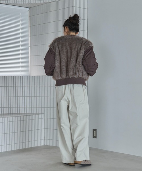 feepur(フェピュール)の「ミックスファードッキングMA-1(MA-1・レディース・ブラック/ブラウン・MEDIUM)」の15枚目の写真