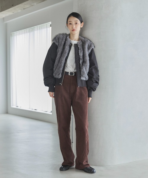 feepur(フェピュール)の「ミックスファードッキングMA-1(MA-1・レディース・ブラック/ブラウン・MEDIUM)」の6枚目の写真