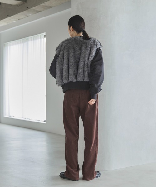 feepur(フェピュール)の「ミックスファードッキングMA-1(MA-1・レディース・ブラック/ブラウン・MEDIUM)」の8枚目の写真