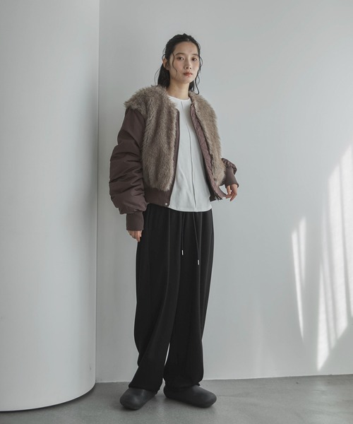 feepur(フェピュール)の「ミックスファードッキングMA-1(MA-1・レディース・ブラック/ブラウン・MEDIUM)」の20枚目の写真