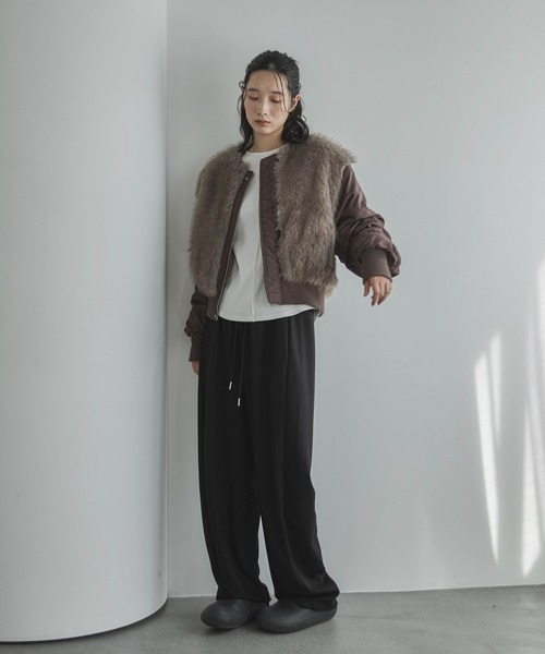 feepur(フェピュール)の「ミックスファードッキングMA-1(MA-1・レディース・ブラック/ブラウン・MEDIUM)」の18枚目の写真