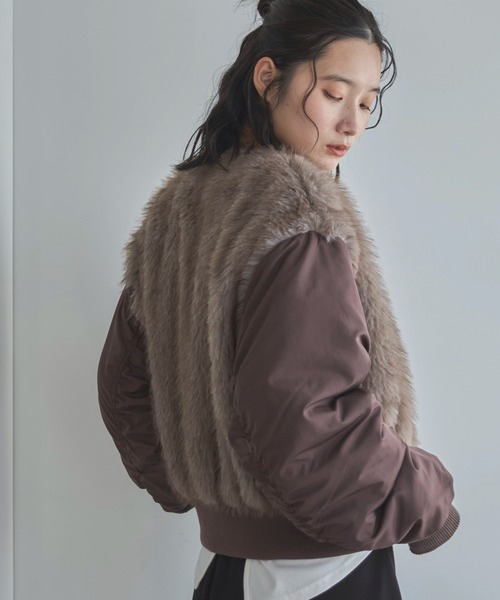 feepur(フェピュール)の「ミックスファードッキングMA-1(MA-1・レディース・ブラック/ブラウン・MEDIUM)」の16枚目の写真
