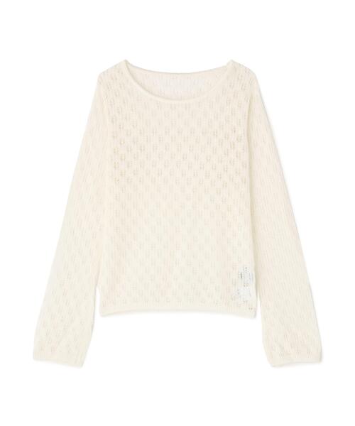 NATURAL BEAUTY BASIC(ナチュラルビューティーベーシック)の「◇【THINK NATURAL】レースニットプルオーバー(ニット/セーター・レディース・イエロー/ブルー/オフホワイト・FREE)」の8枚目の写真