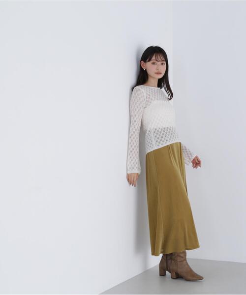 NATURAL BEAUTY BASIC(ナチュラルビューティーベーシック)の「◇【THINK NATURAL】レースニットプルオーバー(ニット/セーター・レディース・イエロー/ブルー/オフホワイト・FREE)」の9枚目の写真