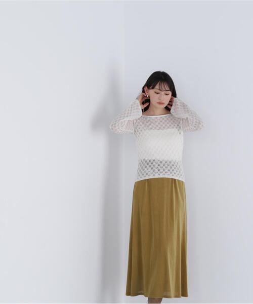 NATURAL BEAUTY BASIC(ナチュラルビューティーベーシック)の「◇【THINK NATURAL】レースニットプルオーバー(ニット/セーター・レディース・イエロー/ブルー/オフホワイト・FREE)」の15枚目の写真