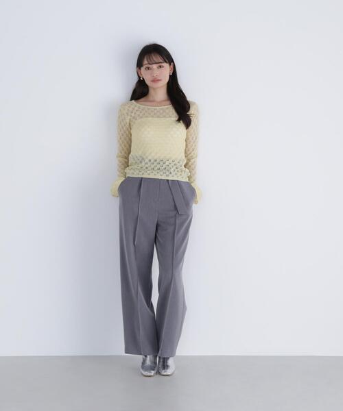 NATURAL BEAUTY BASIC(ナチュラルビューティーベーシック)の「◇【THINK NATURAL】レースニットプルオーバー(ニット/セーター・レディース・イエロー/ブルー/オフホワイト・FREE)」の18枚目の写真