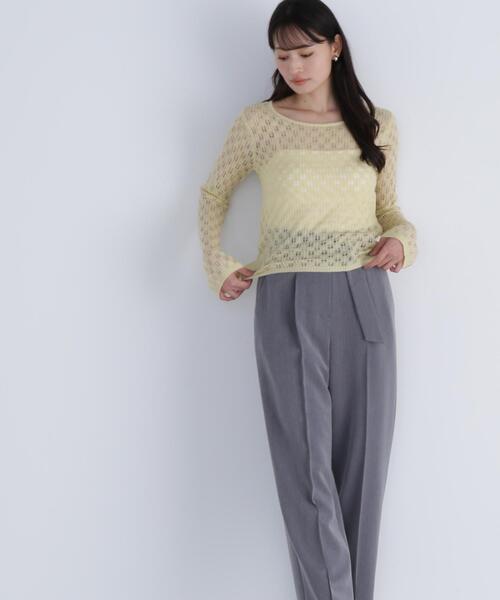 NATURAL BEAUTY BASIC(ナチュラルビューティーベーシック)の「◇【THINK NATURAL】レースニットプルオーバー(ニット/セーター・レディース・イエロー/ブルー/オフホワイト・FREE)」の19枚目の写真