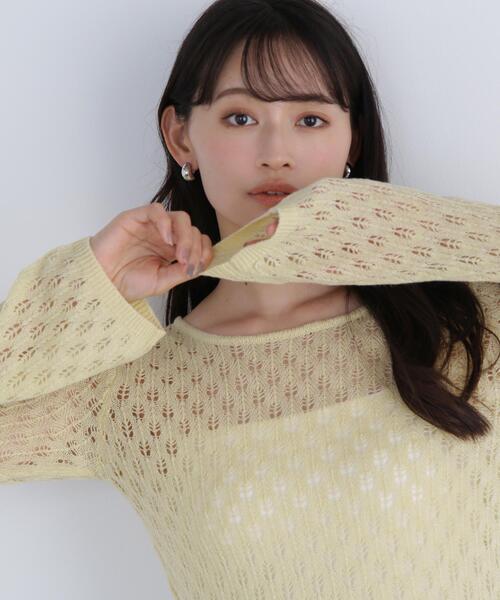 NATURAL BEAUTY BASIC(ナチュラルビューティーベーシック)の「◇【THINK NATURAL】レースニットプルオーバー(ニット/セーター・レディース・イエロー/ブルー/オフホワイト・FREE)」の20枚目の写真