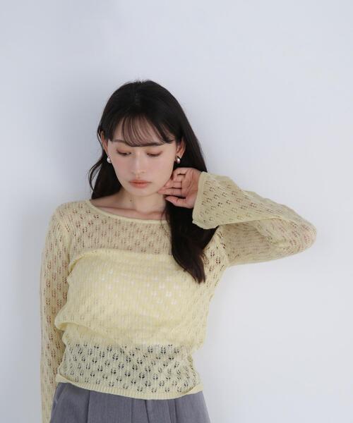 NATURAL BEAUTY BASIC(ナチュラルビューティーベーシック)の「◇【THINK NATURAL】レースニットプルオーバー(ニット/セーター・レディース・イエロー/ブルー/オフホワイト・FREE)」の22枚目の写真