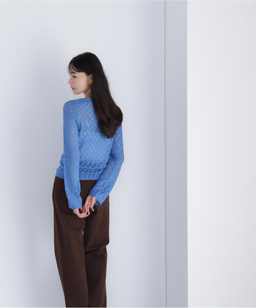 NATURAL BEAUTY BASIC(ナチュラルビューティーベーシック)の「◇【THINK NATURAL】レースニットプルオーバー(ニット/セーター・レディース・イエロー/ブルー/オフホワイト・FREE)」の4枚目の写真