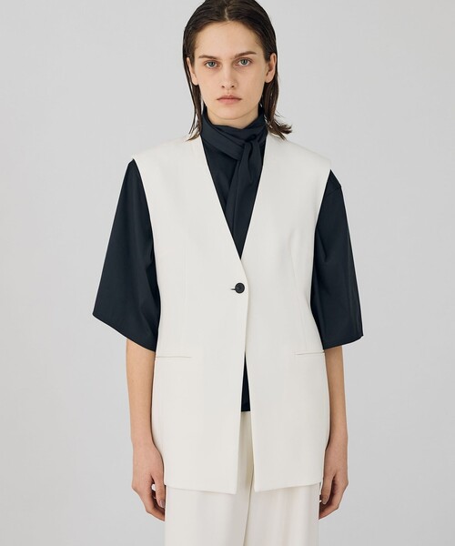 デプレ DESPRÉSライトダブルクロス ノーカラージャケット ライトダブルクロス ノーカラージャケット（ノーカラー