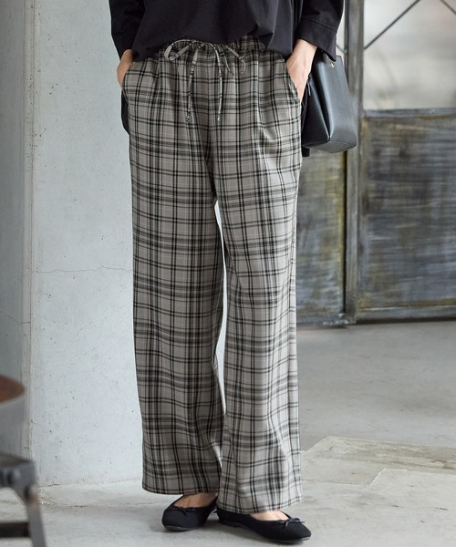 セール】チェック柄イージーパンツ（その他パンツ）｜Honeys（ハニーズ
