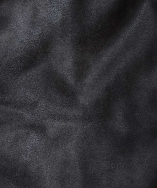 ANPAS(アンパス)の「Faux Leather Hooded Jacket with Boa Lining/フェイクレザー 2WAY フーデッド裏ボアジャケット/パーカー/フード脱着可/アウター メンズ レディース(ブルゾン・メンズ・ブラック/ブラック系その他/ブラウン系その他・LL/M/L)」の16枚目の写真