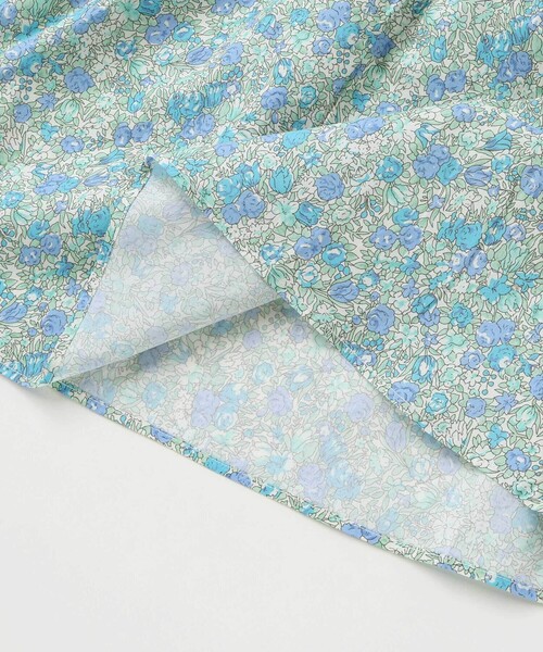 Noeil aime BeBe（ノイユエイムベベ）の「【お揃い】花柄付け襟＋花柄切り替えスムース長袖ワンピース（ワンピース・キッズ・ブルー系その他/ピンク系その他・120cm/110cm/100cm）」の9枚目の写真