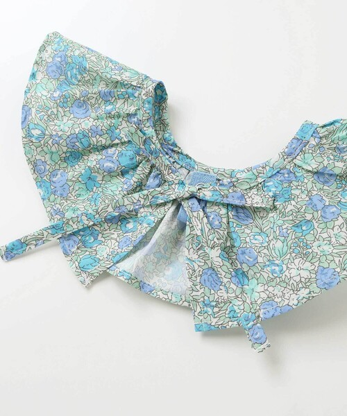 Noeil aime BeBe（ノイユエイムベベ）の「【お揃い】花柄付け襟＋花柄切り替えスムース長袖ワンピース（ワンピース・キッズ・ブルー系その他/ピンク系その他・120cm/110cm/100cm）」の10枚目の写真