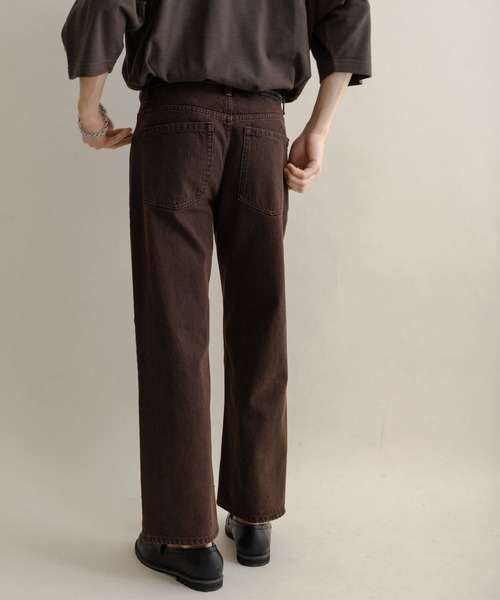SENSE OF PLACE by URBAN RESEARCH（センスオブプレイスバイアーバンリサーチ）の「ストレートデニムパンツ（デニムパンツ・メンズ・ライトインディゴブルー/ブラウン/ブラック・MEDIUM/SMALL/LARGE）」の3枚目の写真