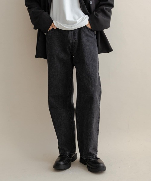 SENSE OF PLACE by URBAN RESEARCH（センスオブプレイスバイアーバンリサーチ）の「ストレートデニムパンツ（デニムパンツ・メンズ・ライトインディゴブルー/ブラウン/ブラック・MEDIUM/SMALL/LARGE）」の2枚目の写真