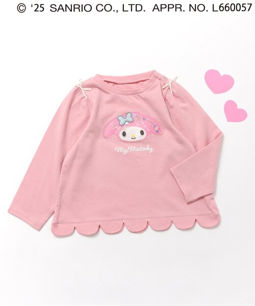 sanrio（サンリオ）の「サンリオキャラクターズスカラップTシャツ（Tシャツ/カットソー・キッズ・イエロー/ラベンダー/レッド/ピンク/サックスブルー・90/100/110/120/80/130/140）」の4枚目の写真