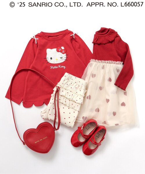 sanrio（サンリオ）の「サンリオキャラクターズスカラップTシャツ（Tシャツ/カットソー・キッズ・イエロー/ラベンダー/レッド/ピンク/サックスブルー・90/100/110/120/80/130/140）」の9枚目の写真