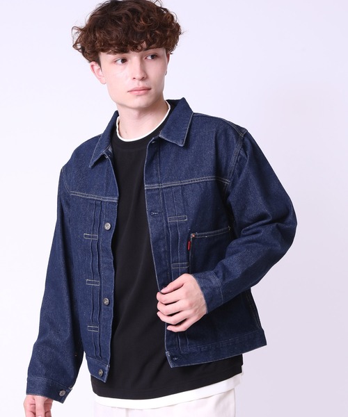 新品未使用品 デニムジャケット GジャンUNFINISHEDLEGACY NO ID. ID.×OVERDESIGN ノーアイディー ストレッチデニム レザー