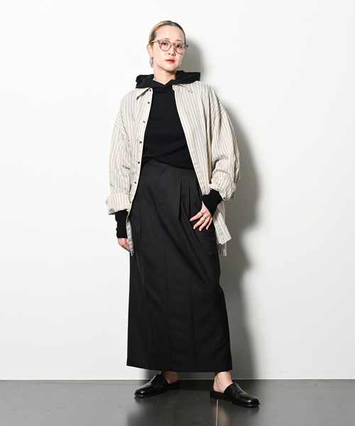 CITYSHOP（シティーショップ）の「《追加2》SLACKS LIKE スカート（スカート・レディース・ブラック/チャコールグレー・38/36）」の8枚目の写真